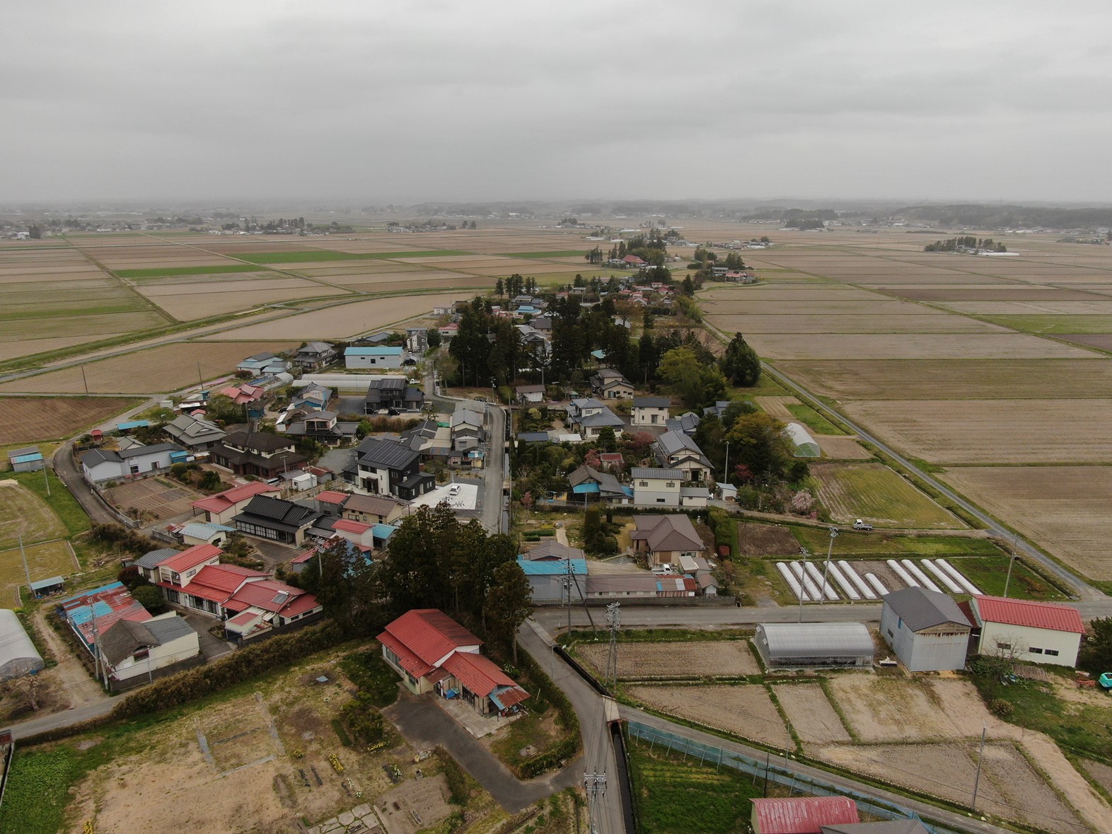 ドローンで観測した大崎耕土(宮城県大崎市)