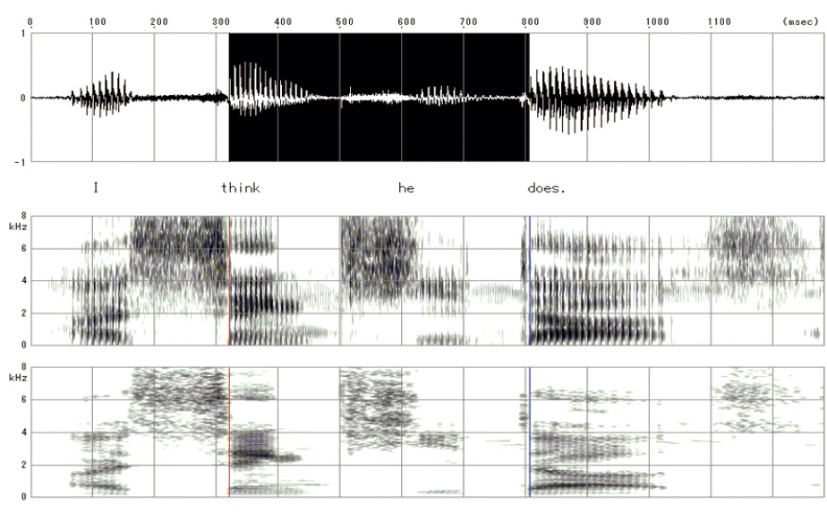 参加者の音声波形例 JSPS科研費JP15K02689, JP18K00872の助成